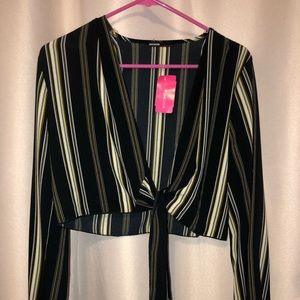 Striped Tie-Up Top